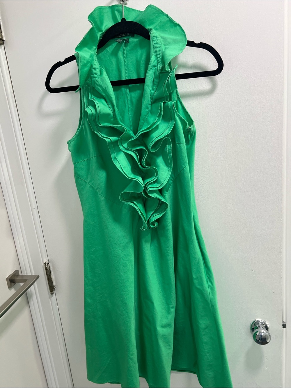 Lauren  Ruffle V-Neck Sleeveless Dress